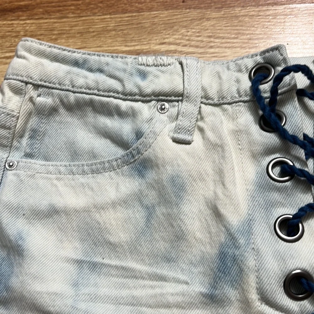 Free People Tie Front Jean denim Skirt size 26 - Picture 10 of 16